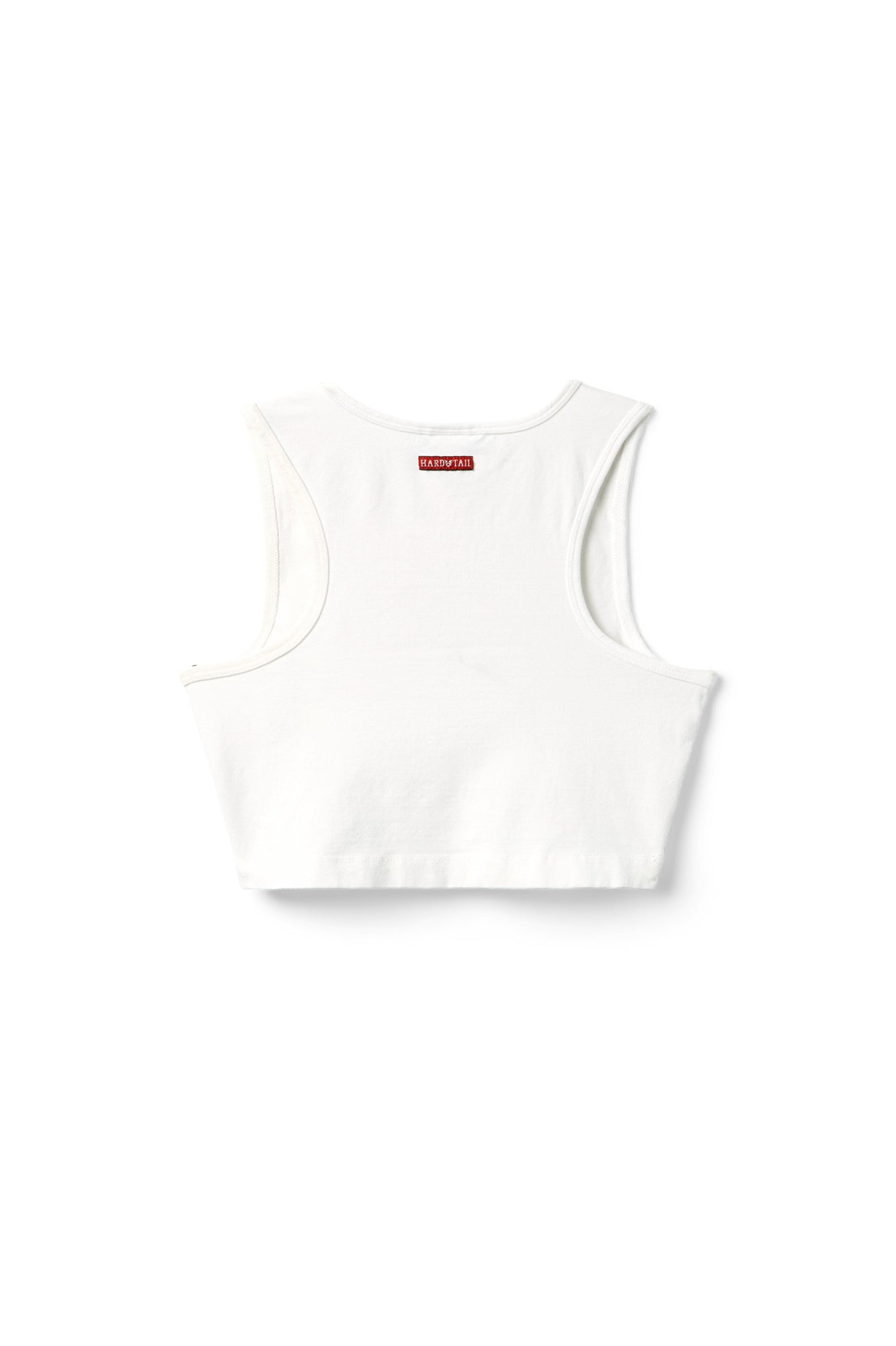 Women | Vintage Side Stripe Crop Racer Tank | White