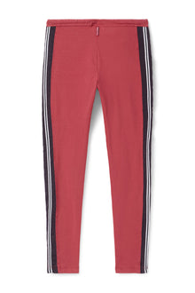 Women | Vintage Side Stripe Drawstring Legging | Crimson