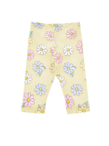 Girls | Jersey Daisy Leggings | Light Yellow