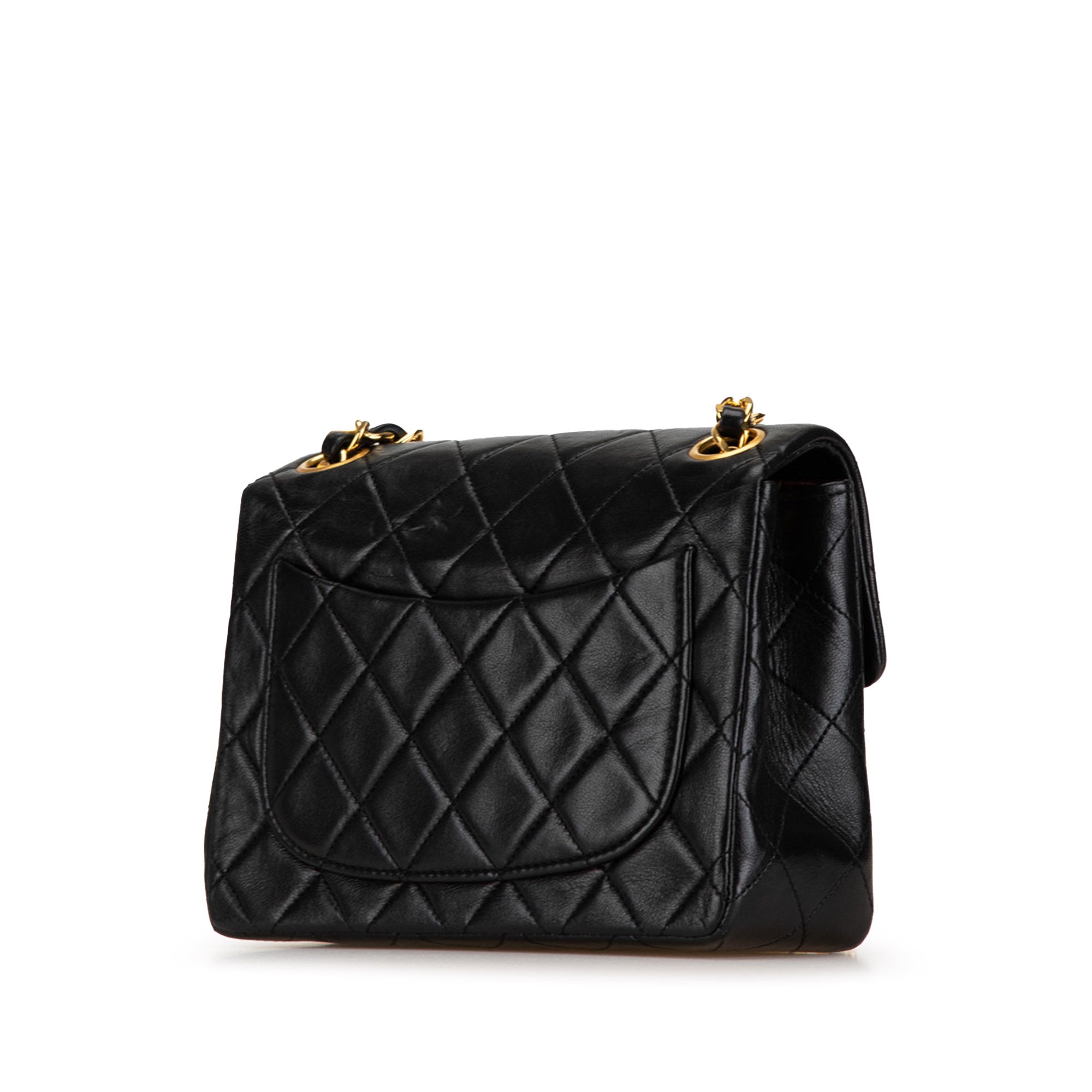 Chanel | Pre-Owned Small Square Quilted Lambskin Flap - I | Black