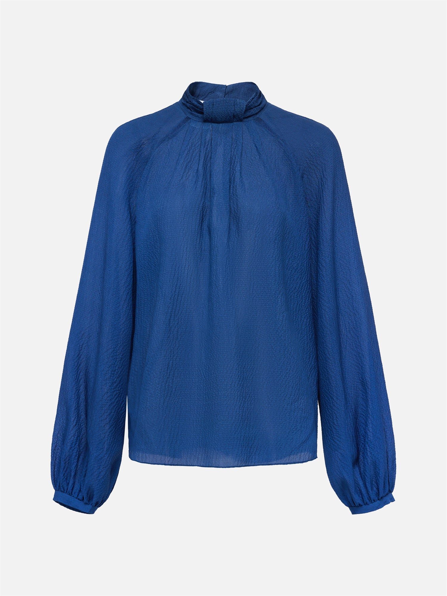 Silk Long-Sleeve Shirt | Navy
