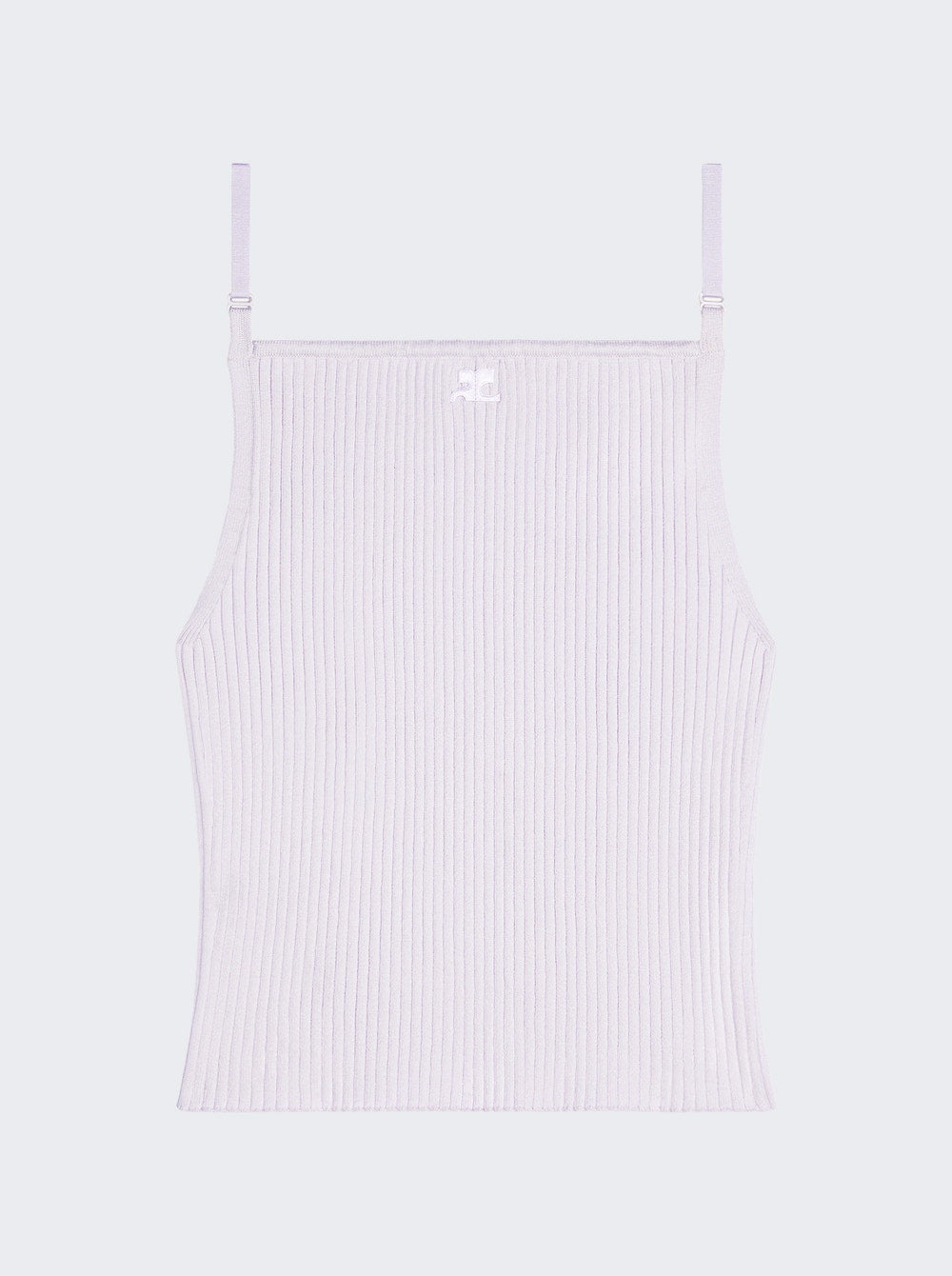Women | Courrèges | Rib Knit Tank Top Mist | White