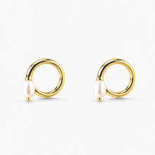Swirl Earrings | 18K Gold Plated on Sterling Silver | Freshwater Pearl