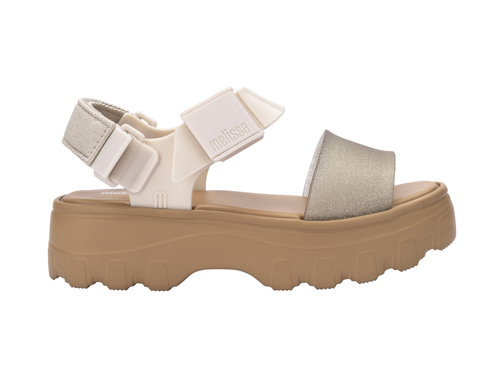Kick Off Platform | Beige/Glitter