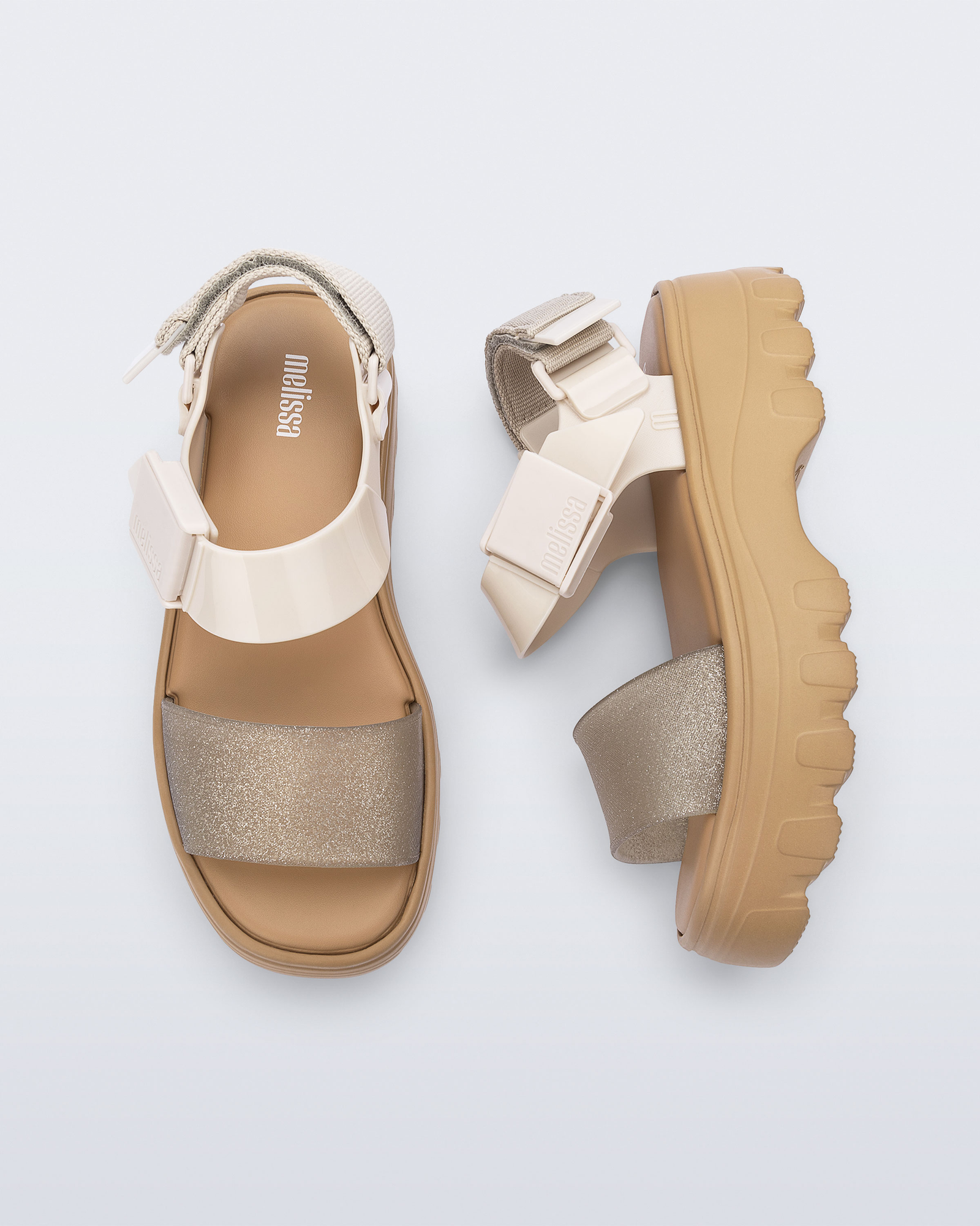 Kick Off Platform | Beige/Glitter