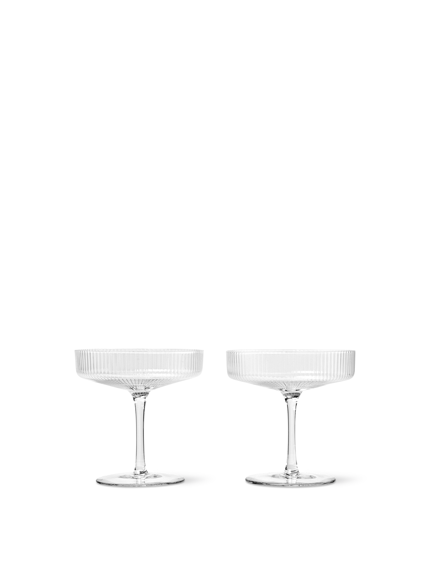 Ripple Champagne Saucers | Set of 2 | Clear