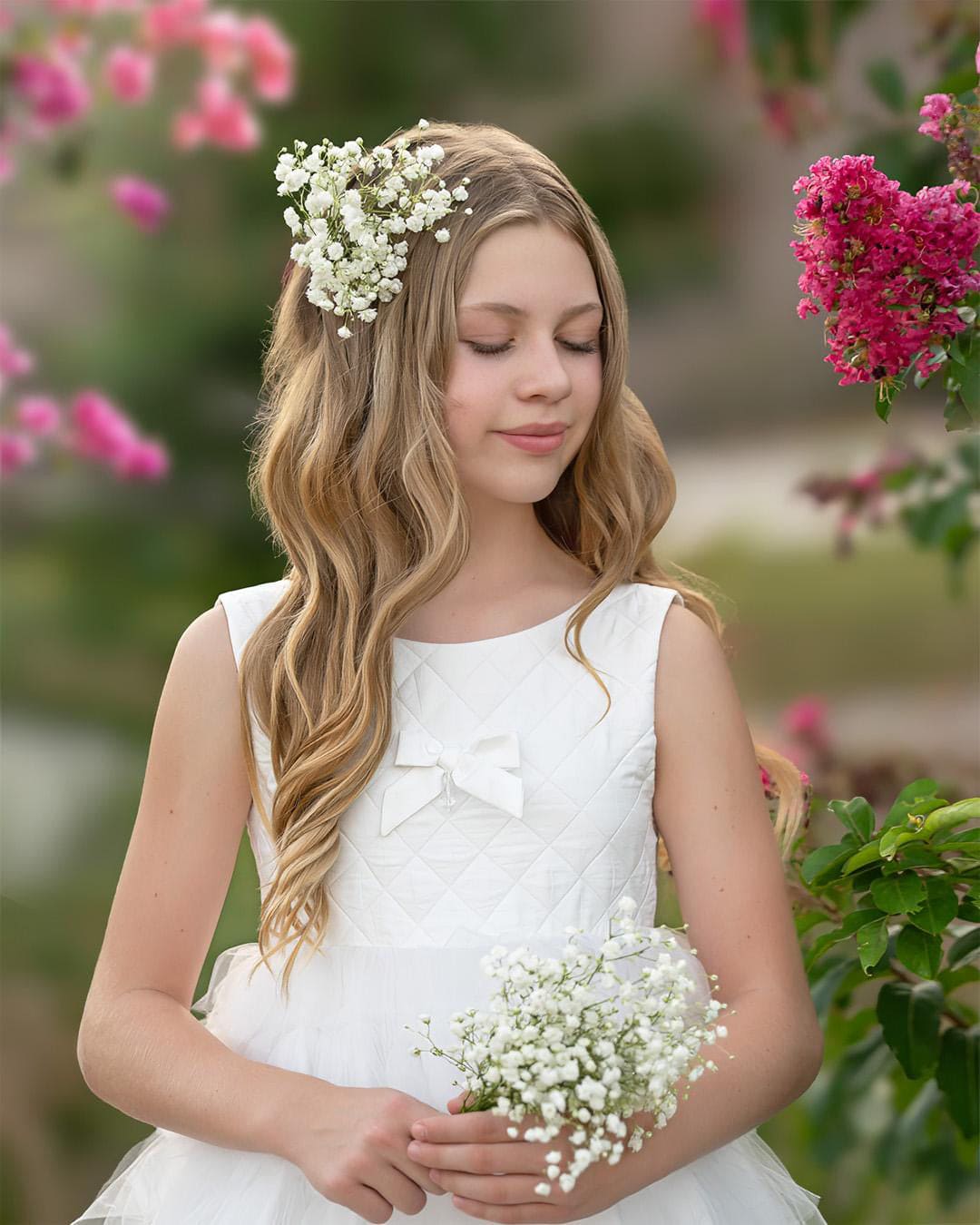 Girl | Poppy Quilted Dress | White