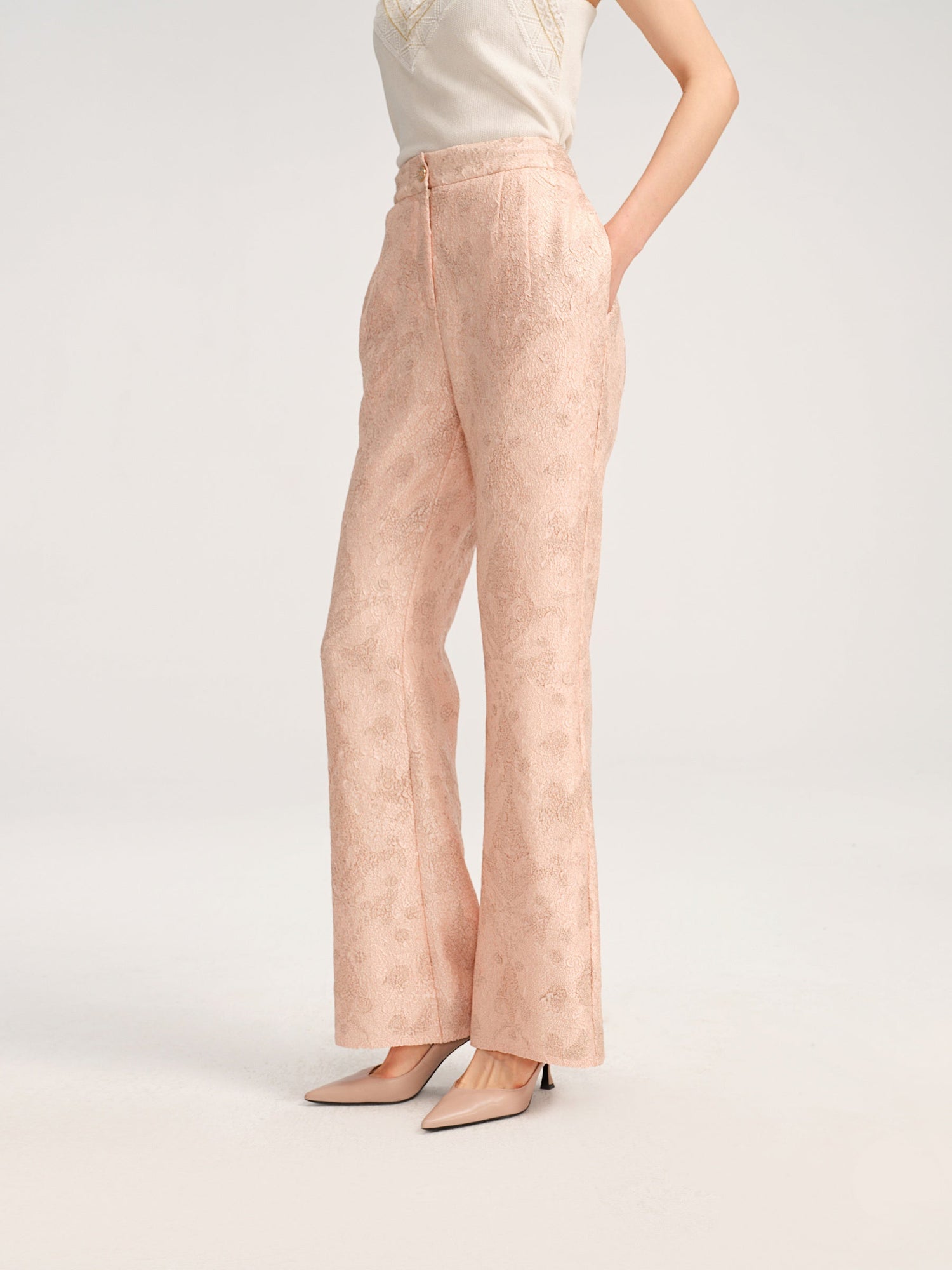 Straight Leg Pants | Beige