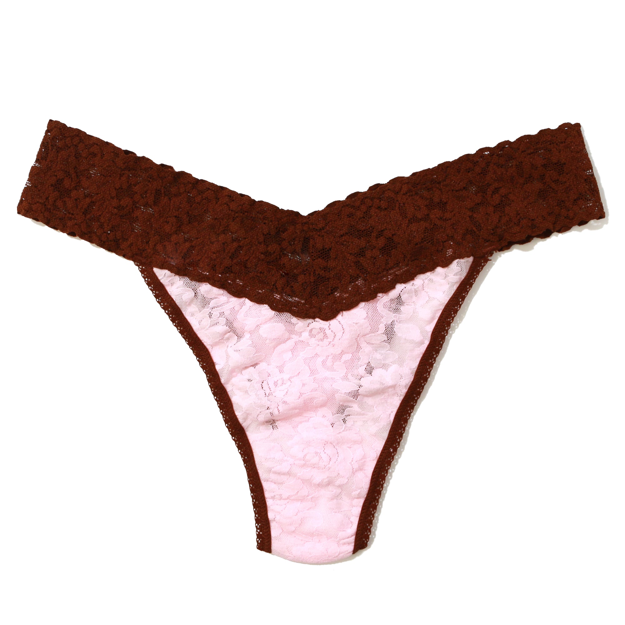 Signature Lace Original Rise Thong | Bliss/Dark Cocoa