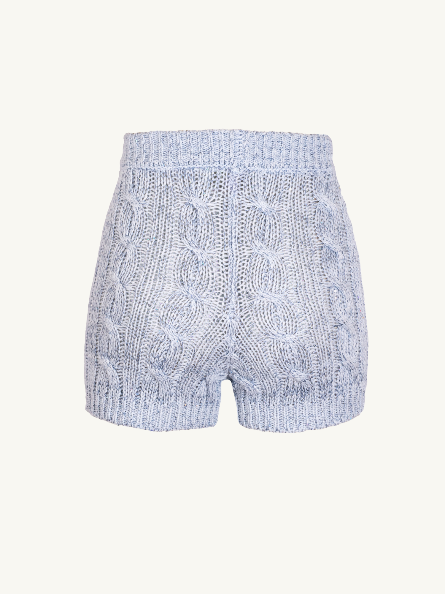 Elsa Cable Knit Short | Ice Blue Sequin