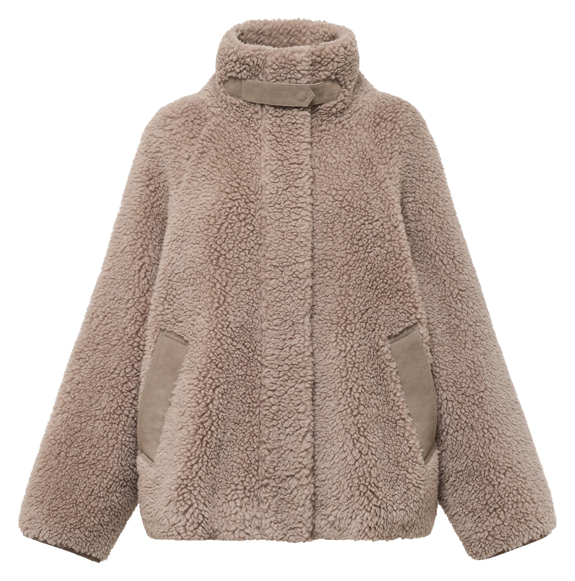 Wool Stand Collar Elegant Coat | Grey