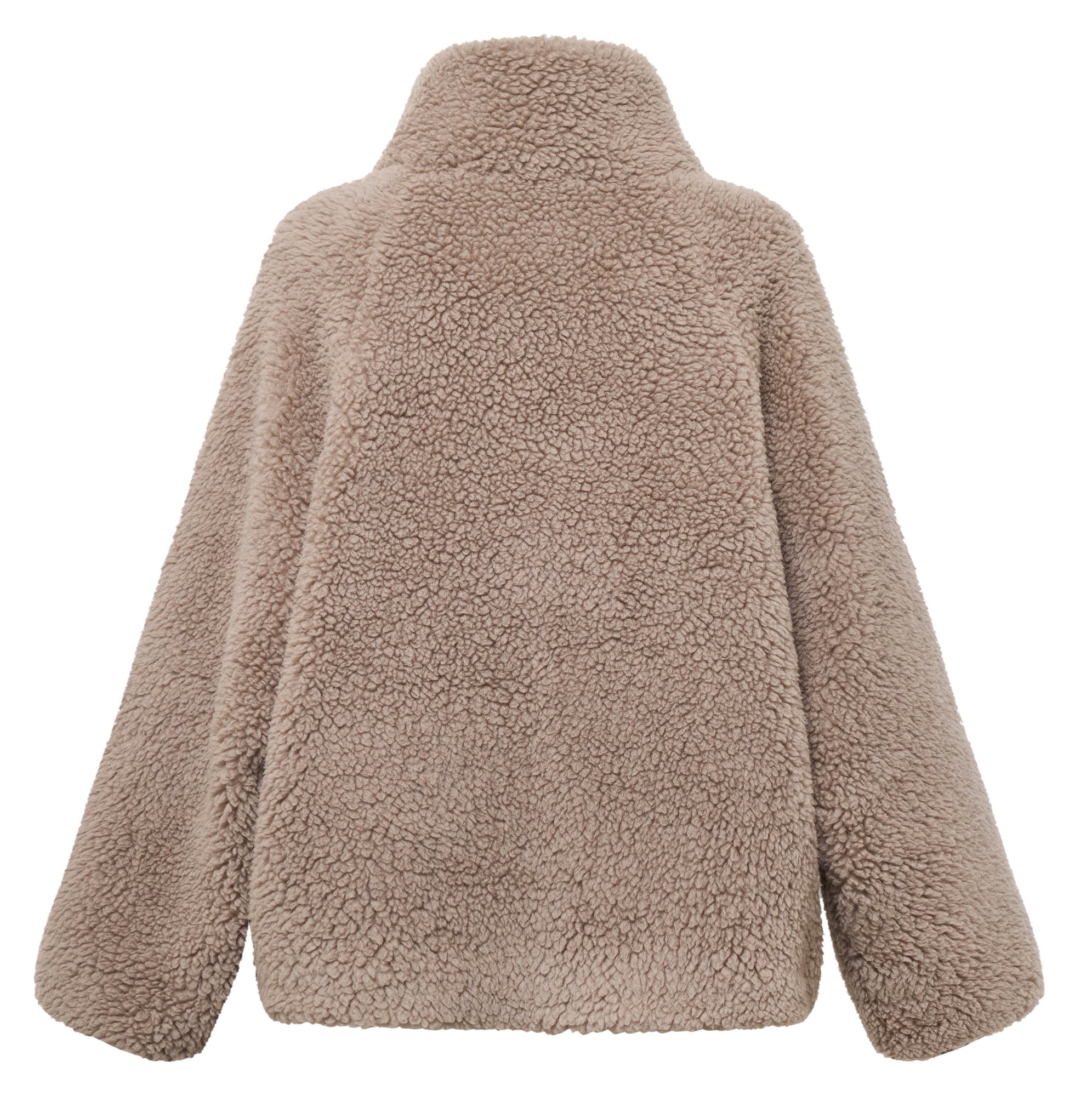 Wool Stand Collar Elegant Coat | Grey