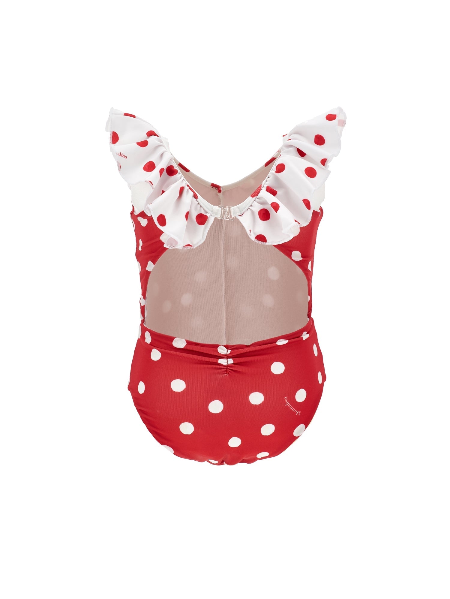 Girls | Polka Dot One-Piece Swimsuit | White/Red