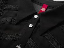 Semi-Sheer Button-Down Blouse | Black