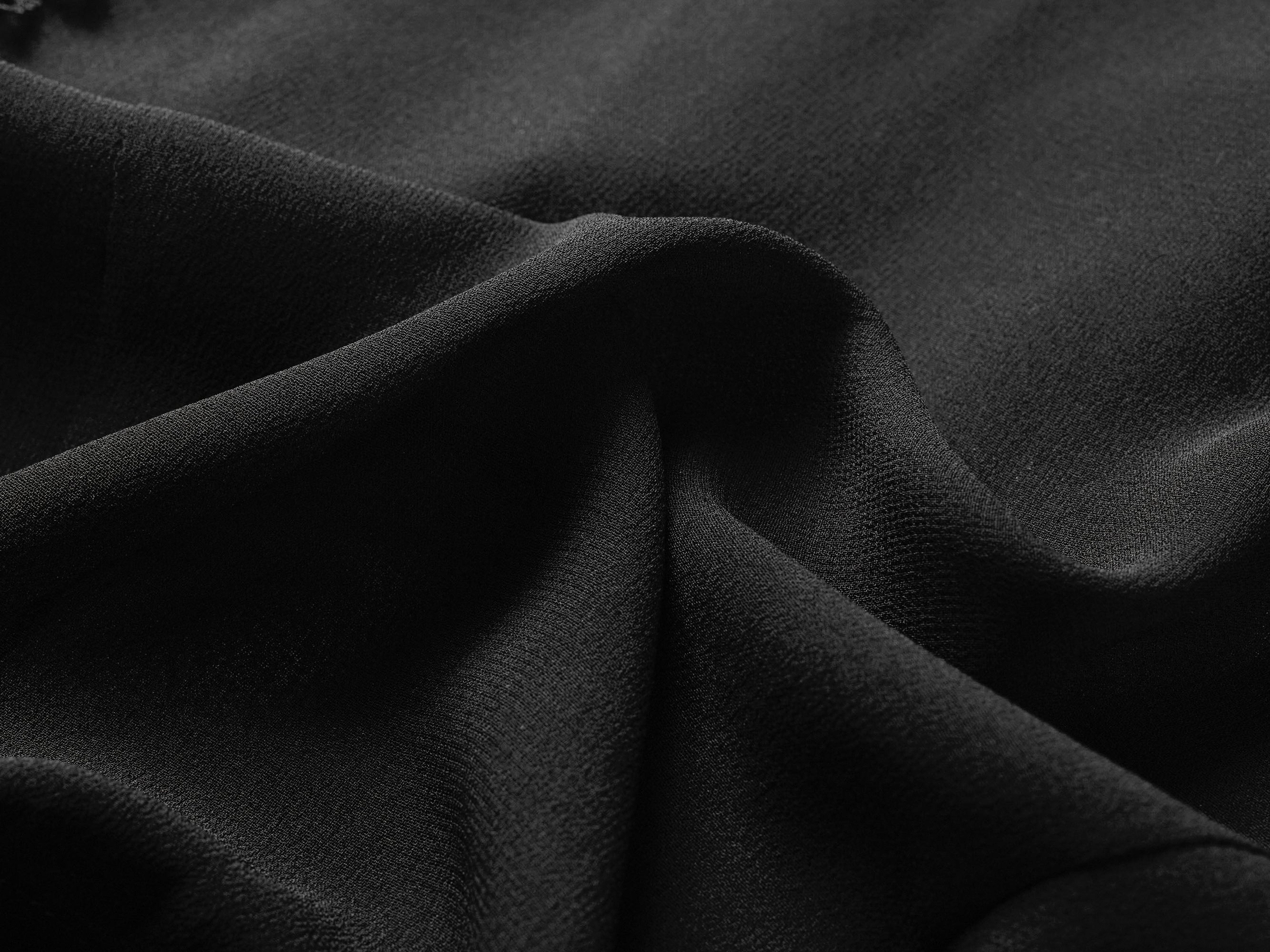 Semi-Sheer Button-Down Blouse | Black