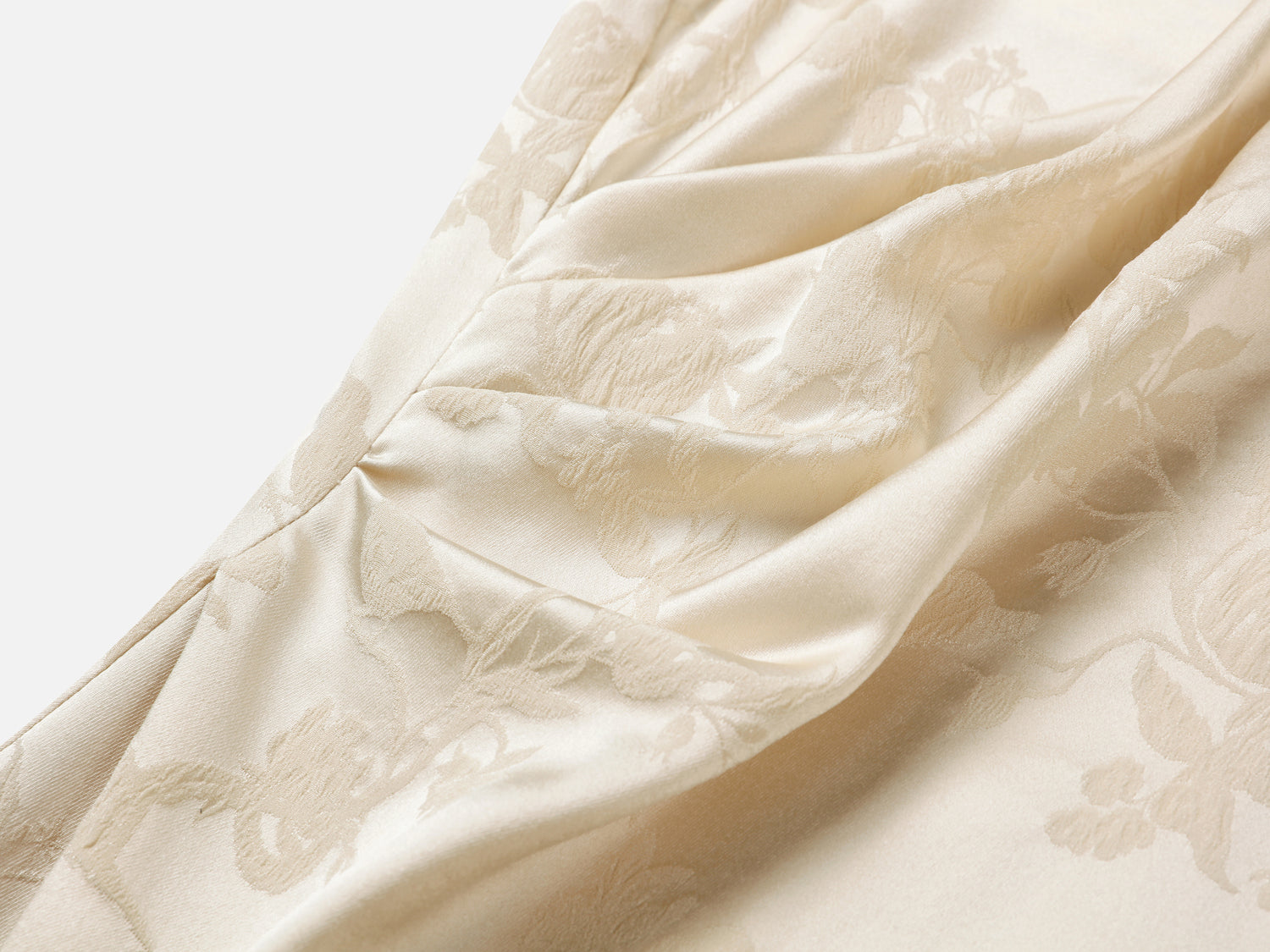 Traditional Style Silk Dress | Beige