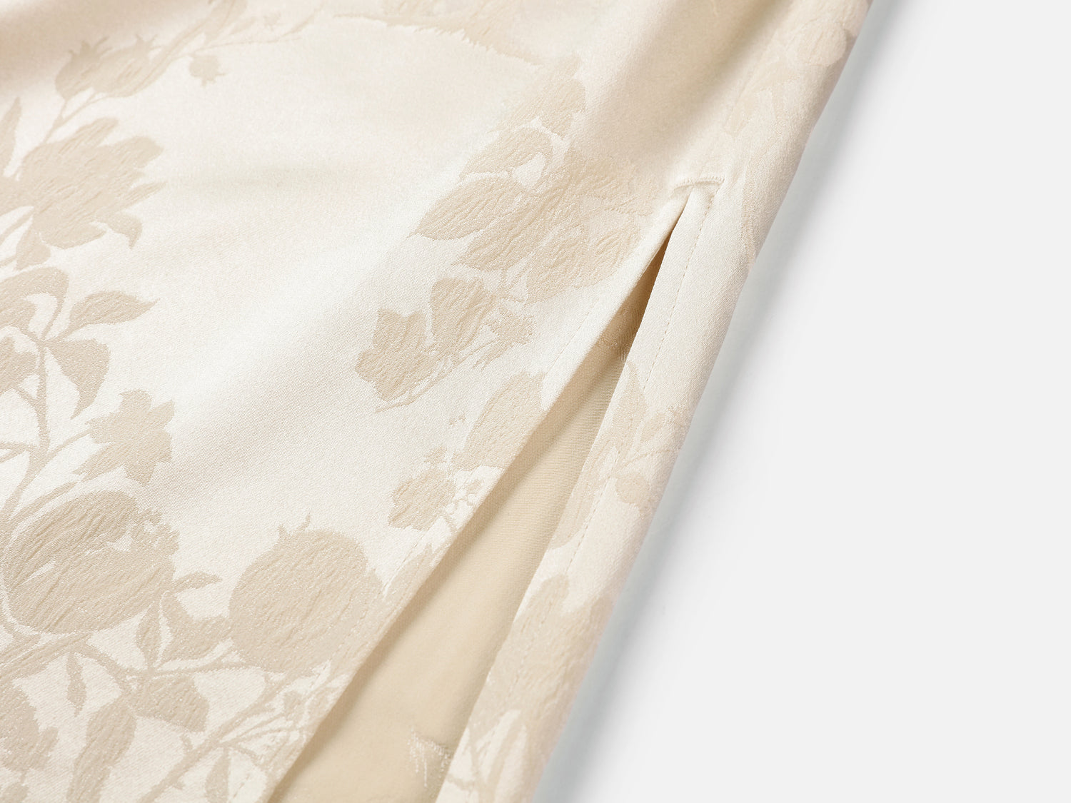 Traditional Style Silk Dress | Beige