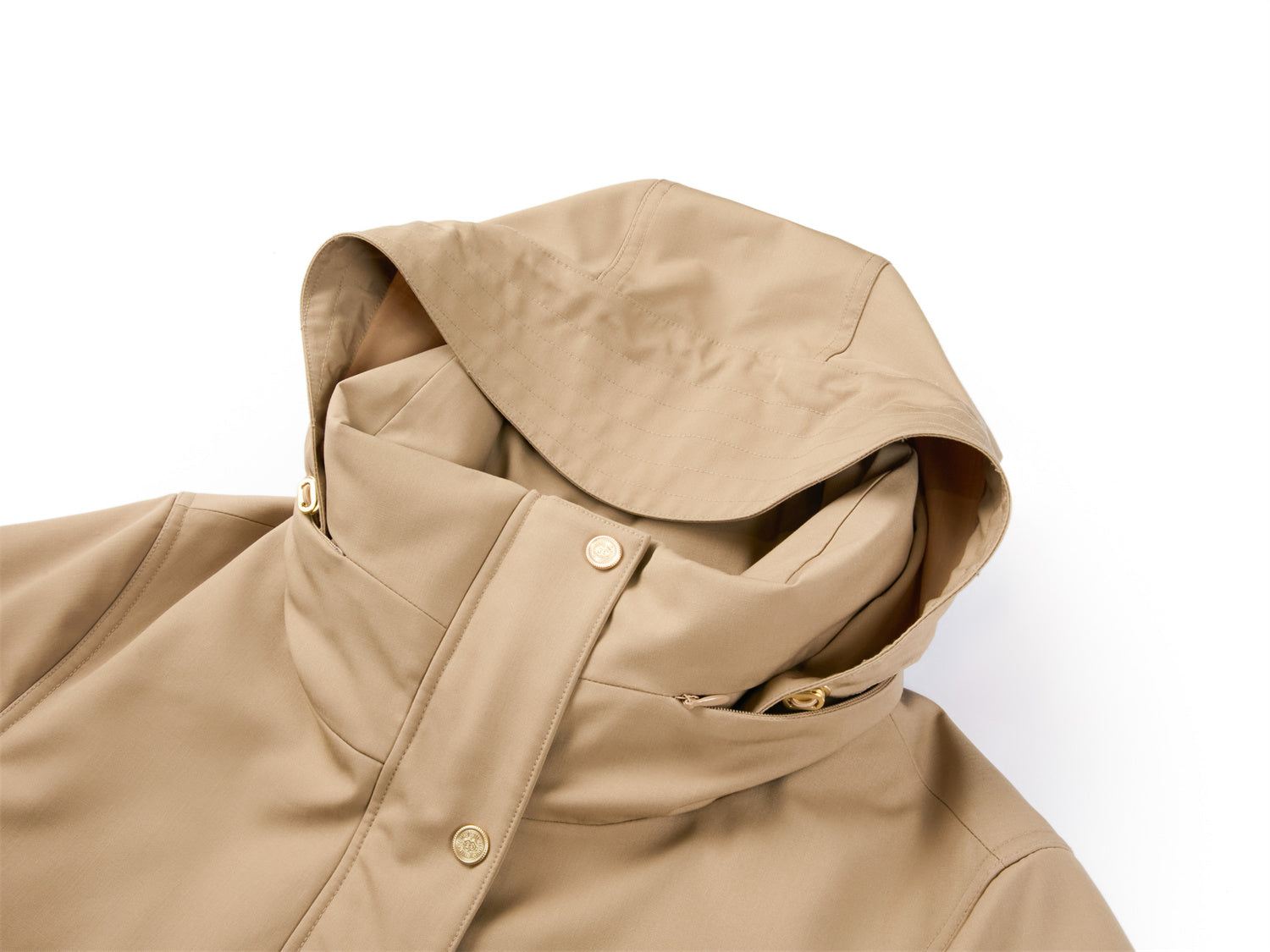 Wool Trench Down Coat | Khaki