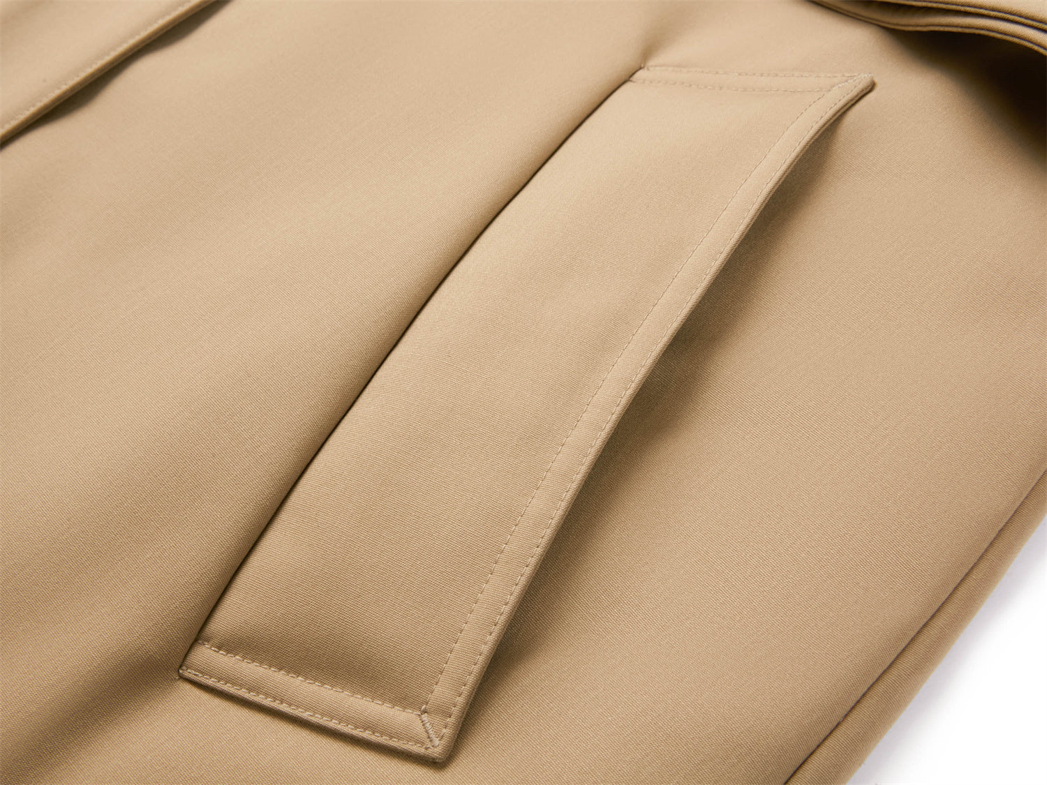 Wool Trench Down Coat | Khaki