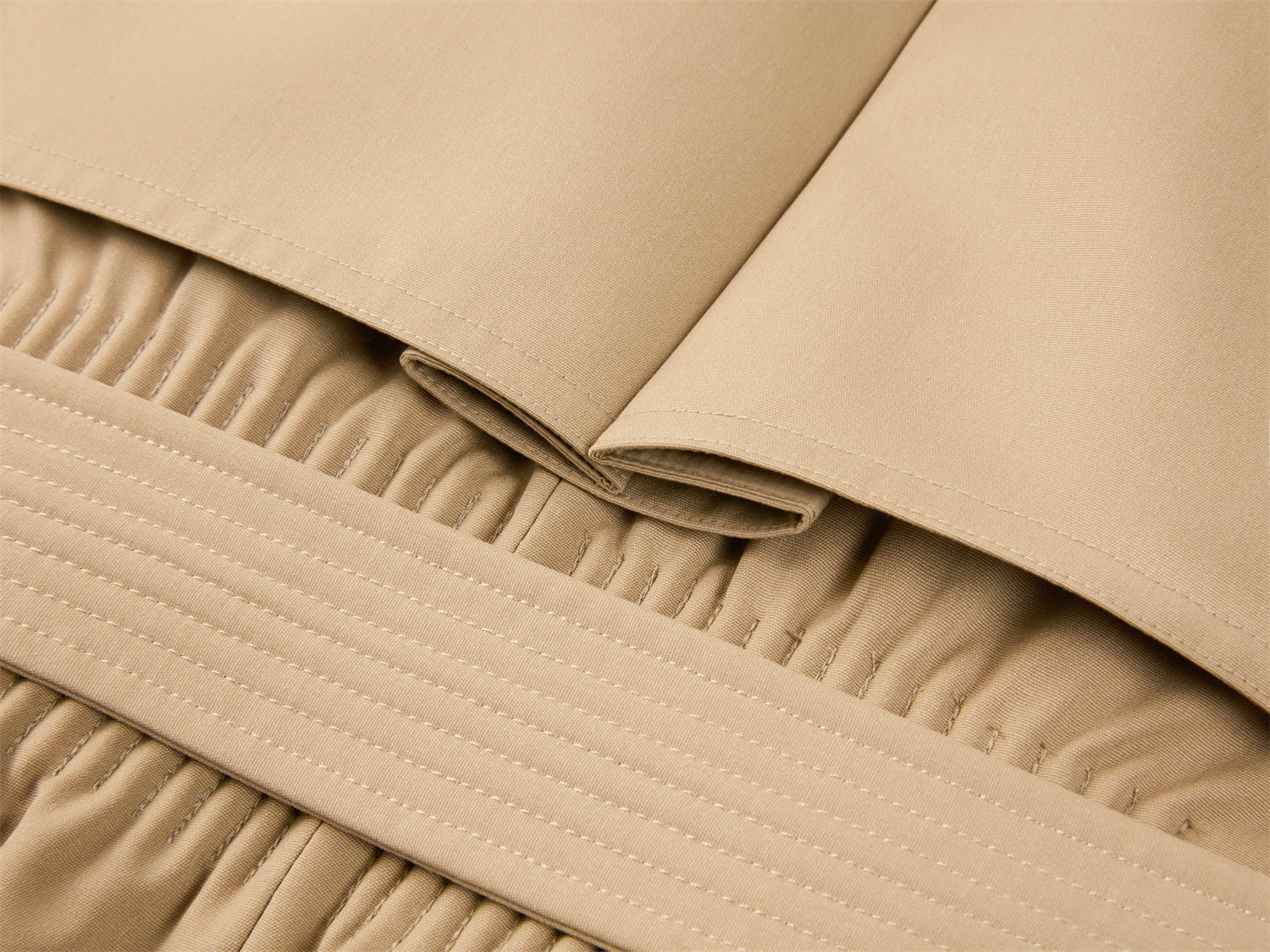 Wool Trench Down Coat | Khaki