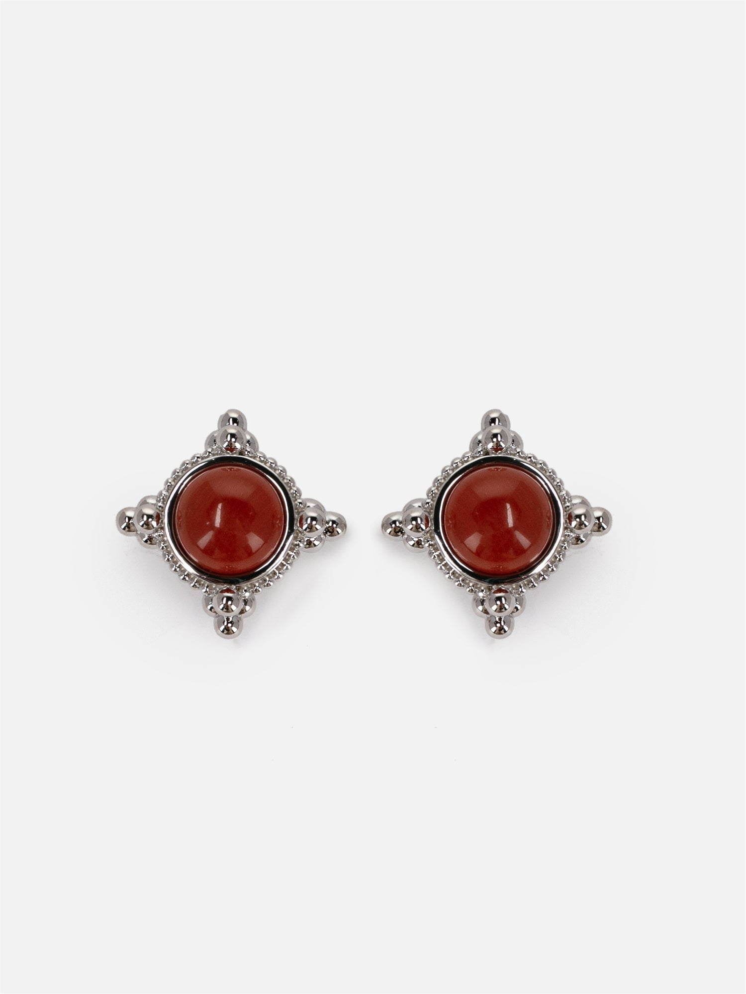 Earring | Silver/Red Agate