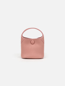 Leather Earphone Case Magnetic Snap Mini Bag Charm | Pink