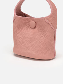 Leather Earphone Case Magnetic Snap Mini Bag Charm | Pink