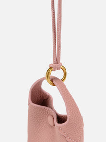 Leather Earphone Case Magnetic Snap Mini Bag Charm | Pink
