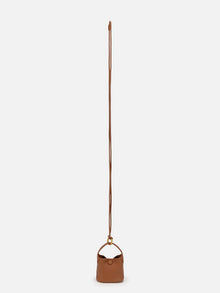 Leather Earphone Case Magnetic Snap Mini Bag Charm | Brown