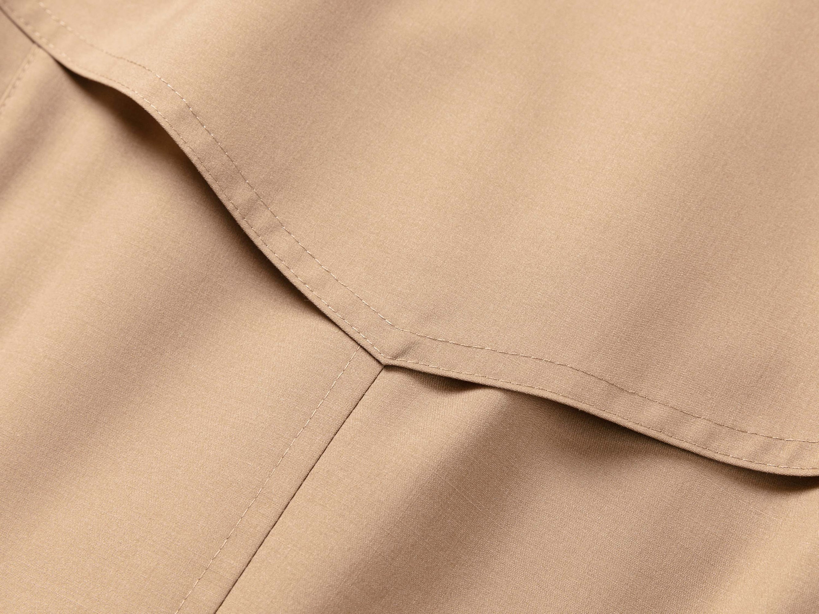 Wool-Silk Blend Cinched Waist Coat | Khaki