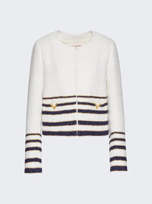 Women | VALENTINO | Embellished Striped Bouclé Jacket
