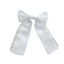Pearl Ceremony Hair Bow | White