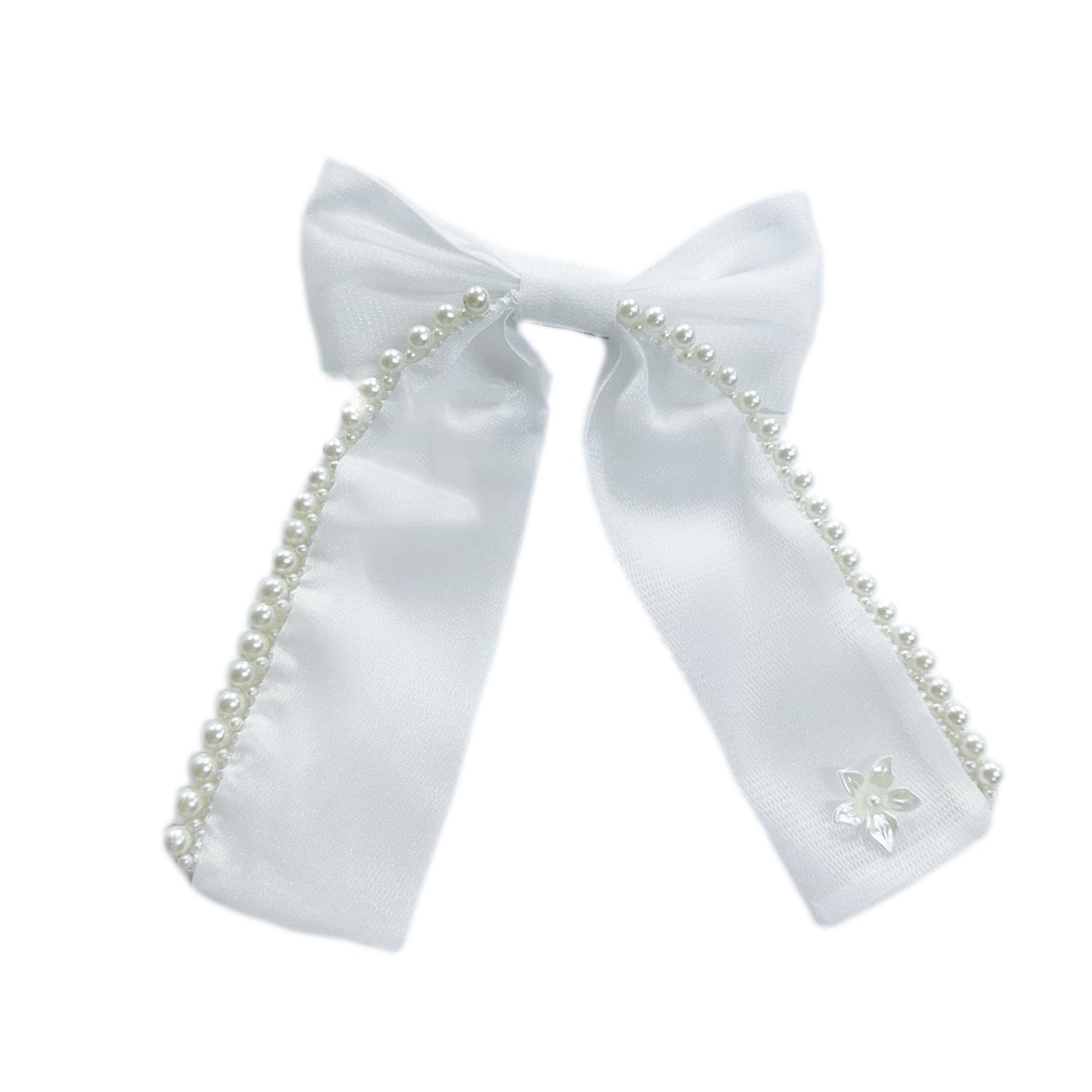 Girl | Pearl Ceremony Hair Bow | White