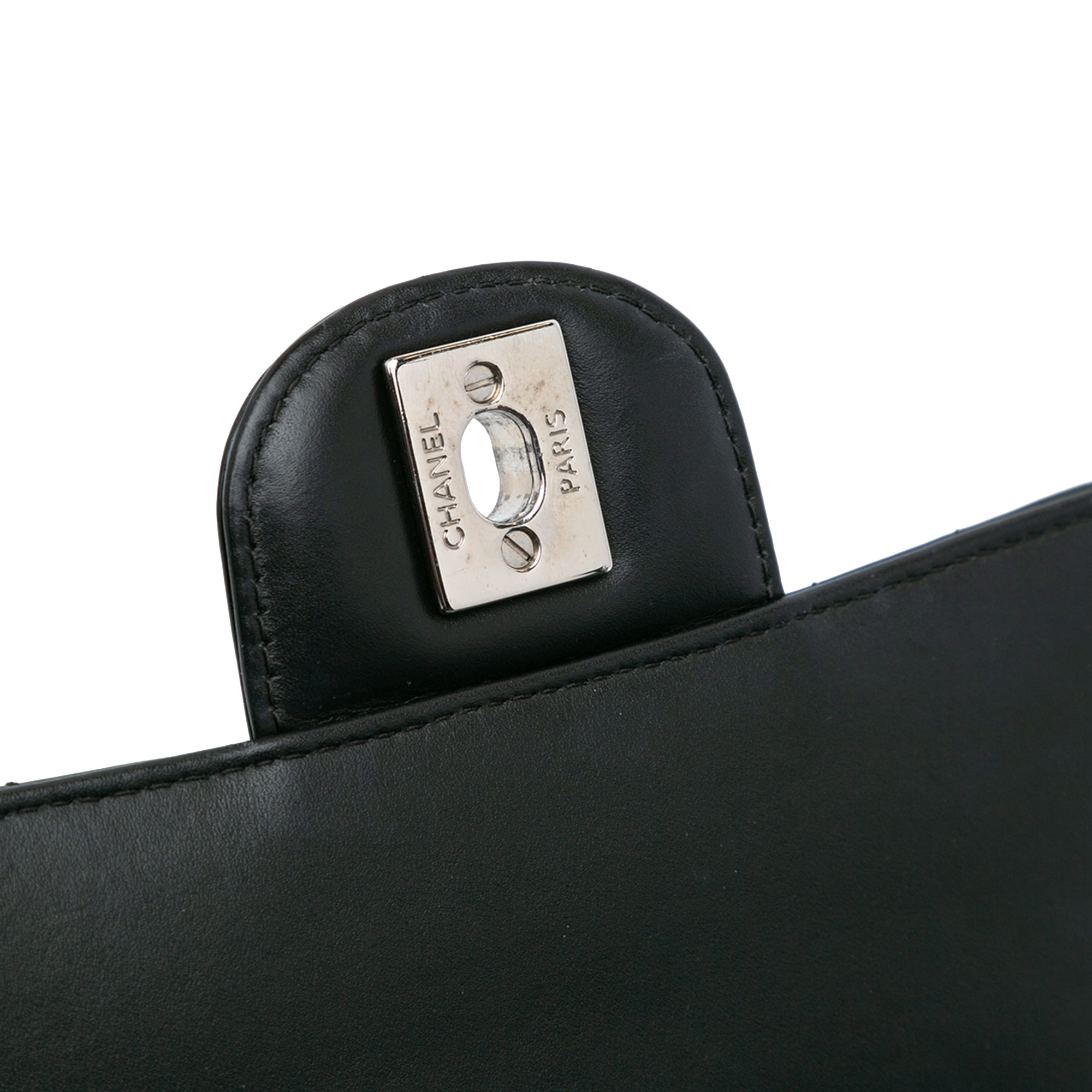 Chanel | Pre-Owned Mini Square Classic Chevron Patent Flap | Black