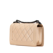 Chanel | Pre-Owned Old Medium Aged Calfskin Double Stitch Boy Flap | Brown/Beige