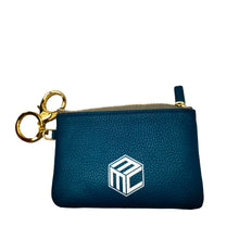 MCM | Pre-Owned Leather Visetos Coin Pouch | BlueSilverSilver