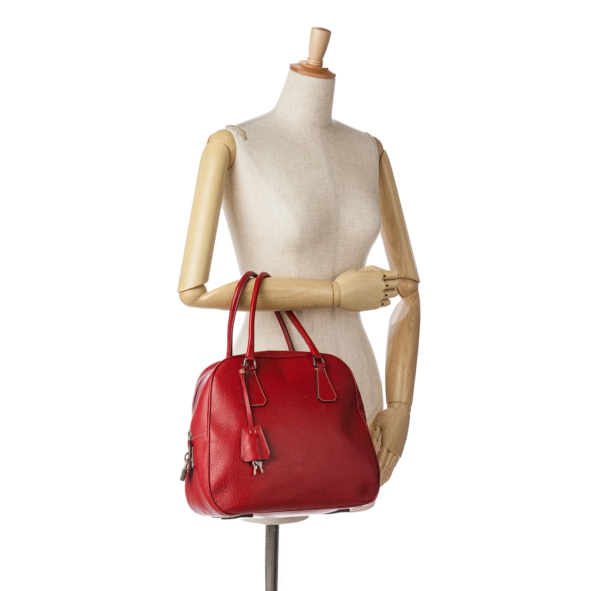 Prada | Pre-Owned Cinghiale Bauletto Handbag | Red