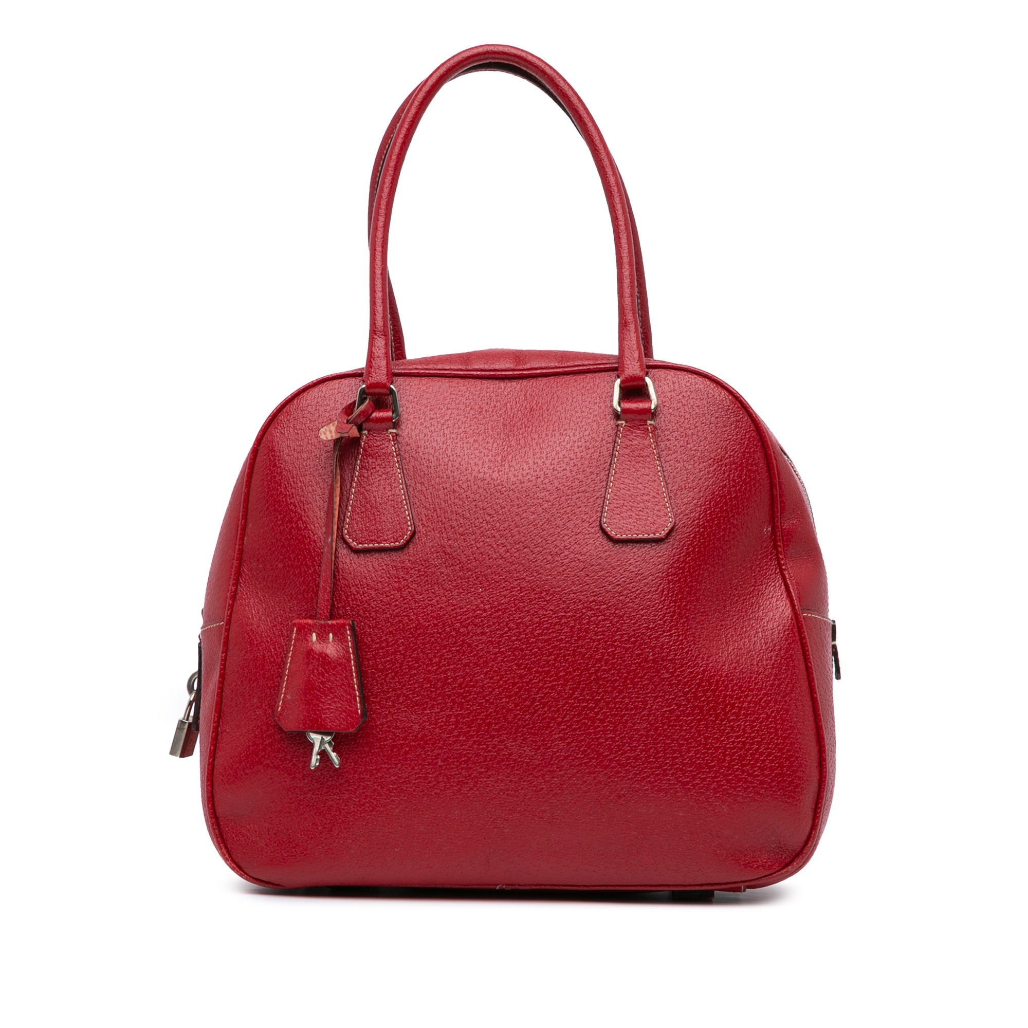Prada | Pre-Owned Cinghiale Bauletto Handbag | Red