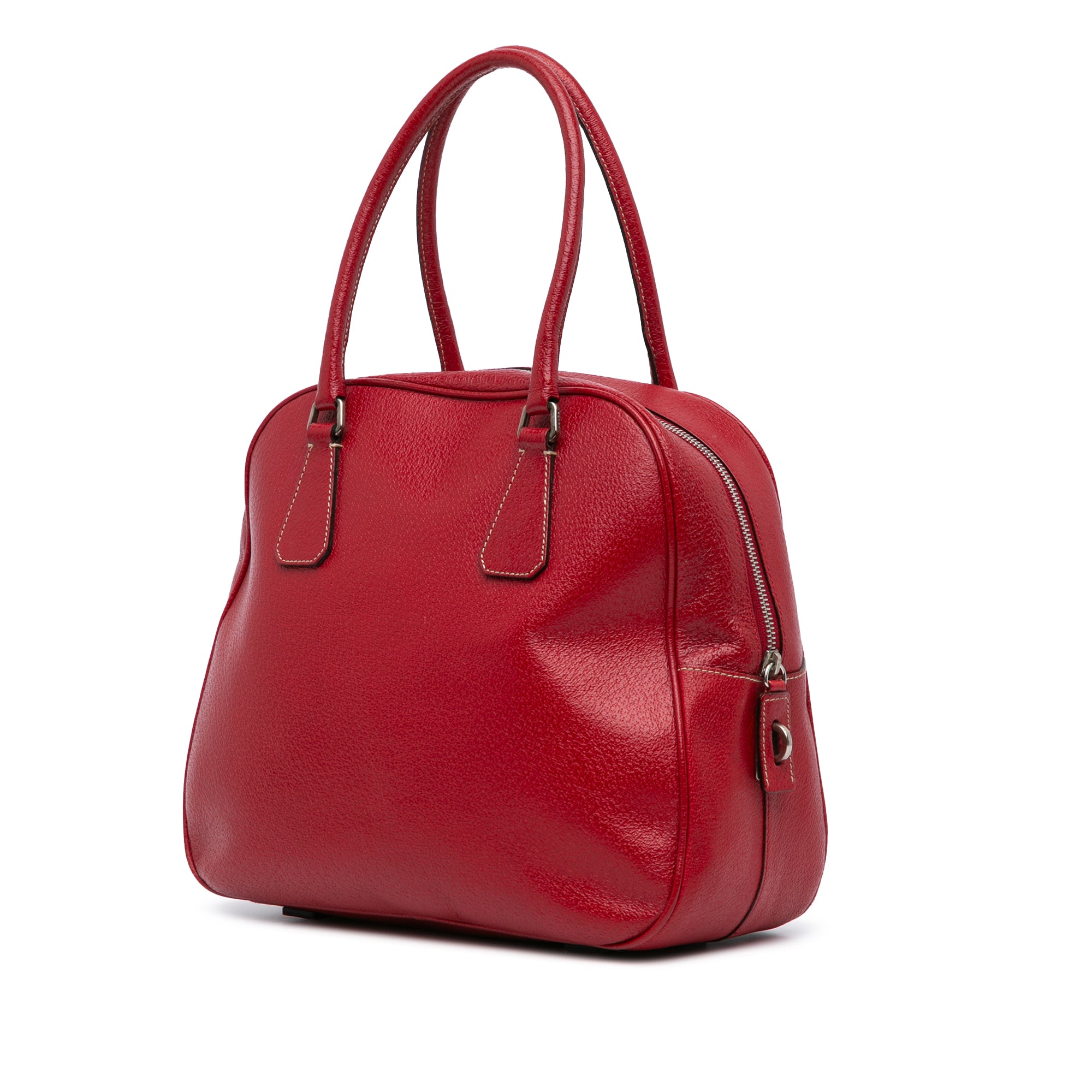Prada | Pre-Owned Cinghiale Bauletto Handbag | Red