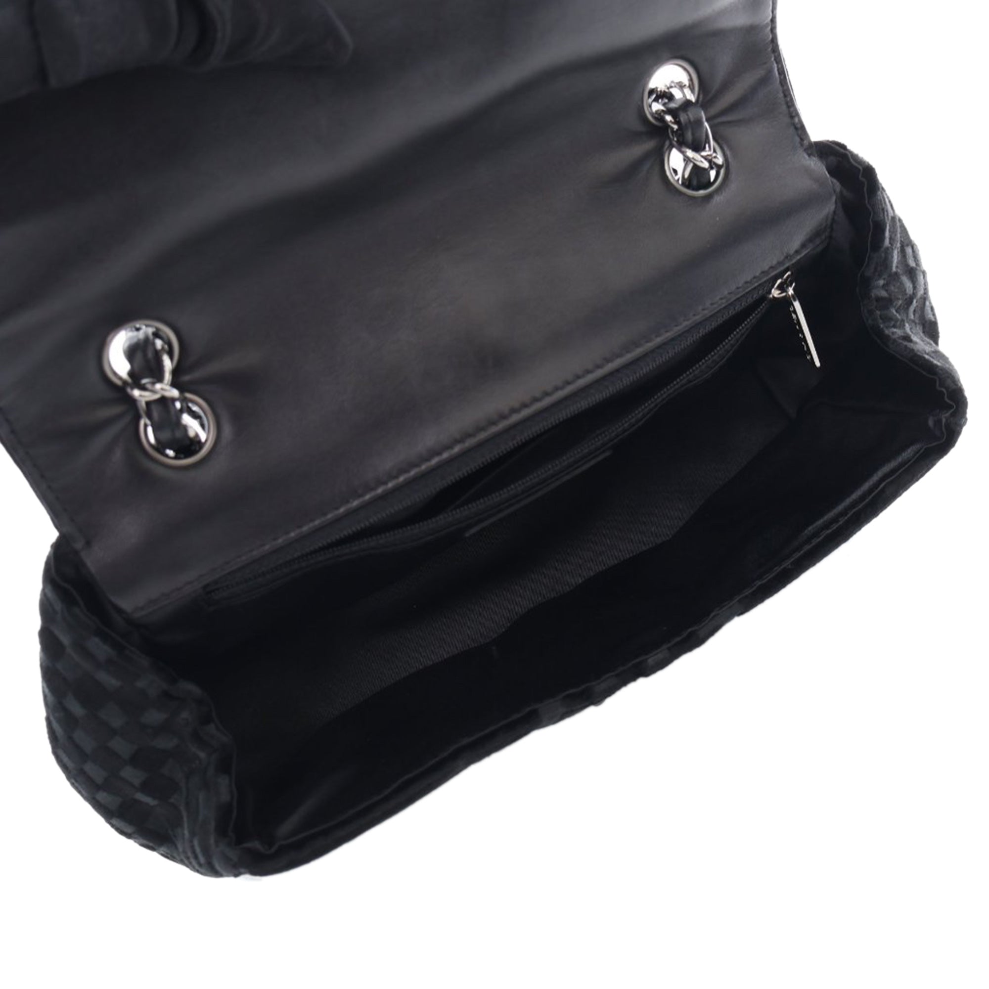 Chanel | Pre-Owned CC Check Embossed Velvet Belted Side Flap | Black