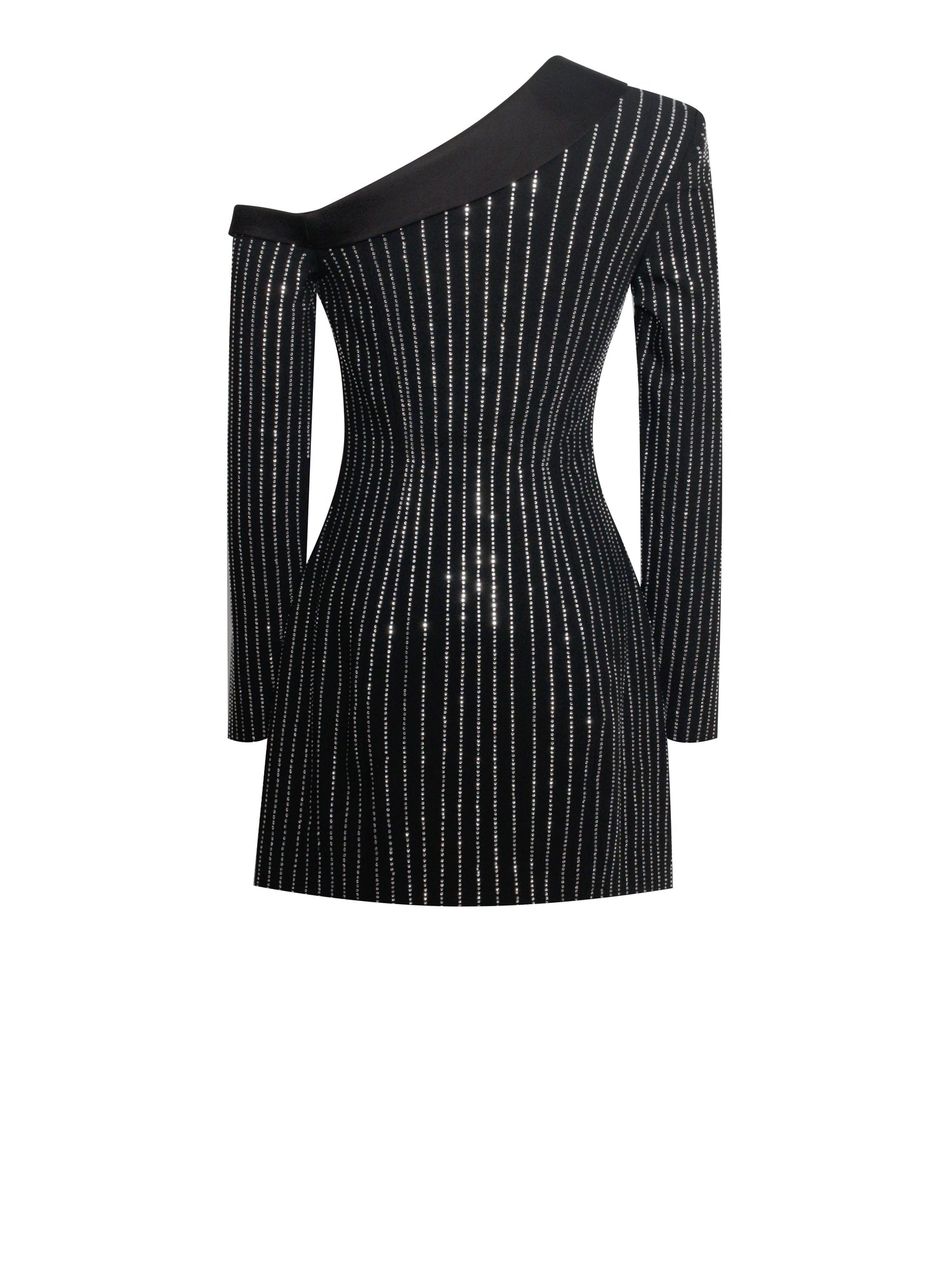 Winifred Rhinestone Crystal Blazer Dress | Black