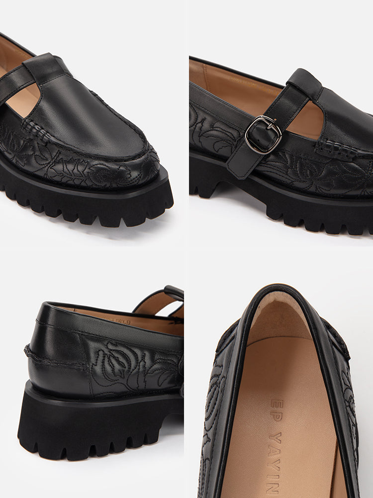 Elegance T-Strap Platform Mary Janes | Black