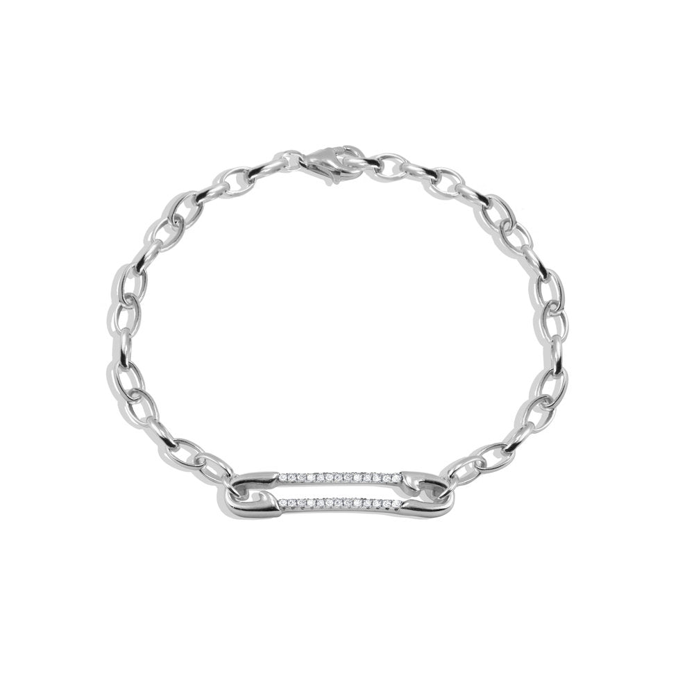 Safety Pin Bracelet | Silver