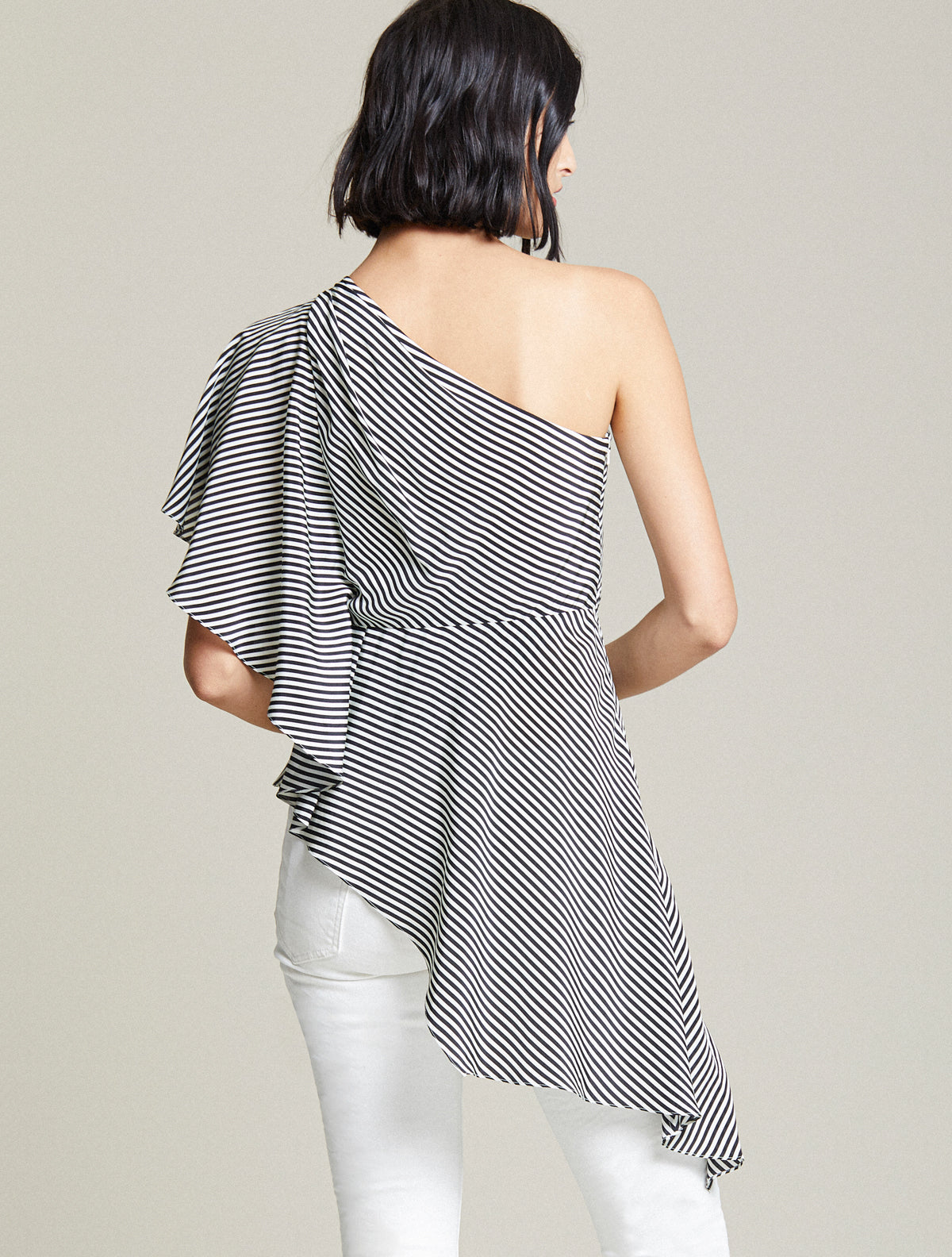 One Shoulder Drape Top - Halston