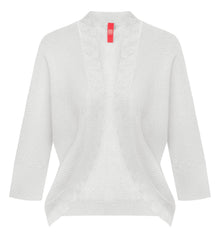Knit Cardigan with Silk Blend | White