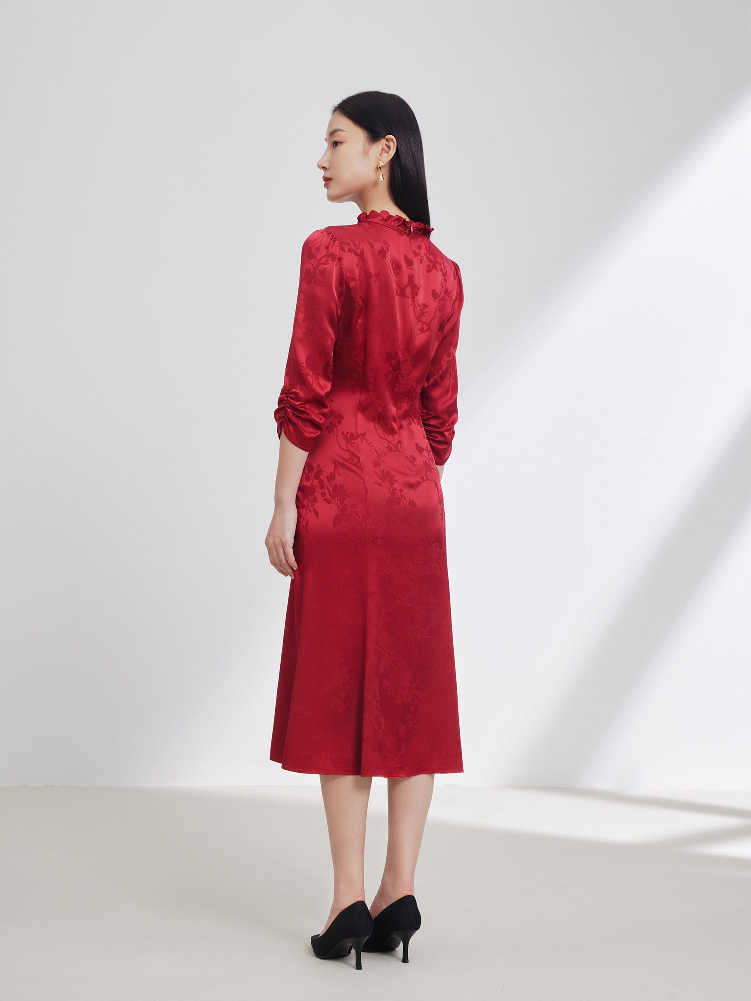 Silk Dress | Wine Red