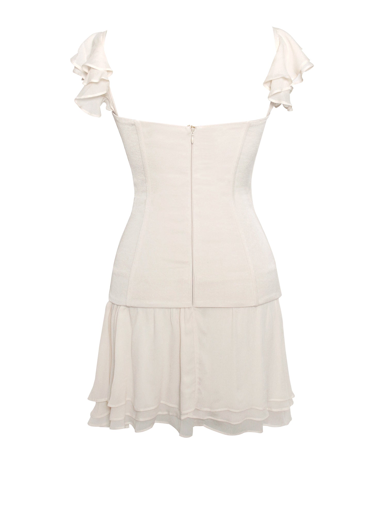 Marica Satin Corset Mini Dress | Beige