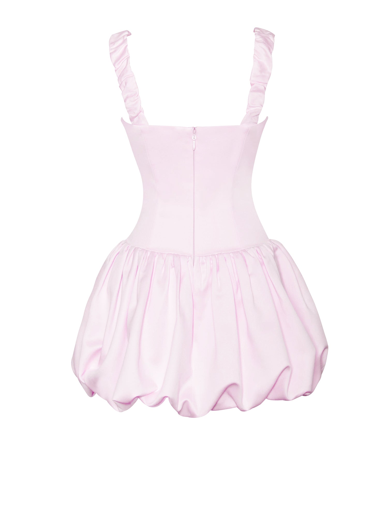 Aubrey Satin Bubble Hem Mini Dress | Pink