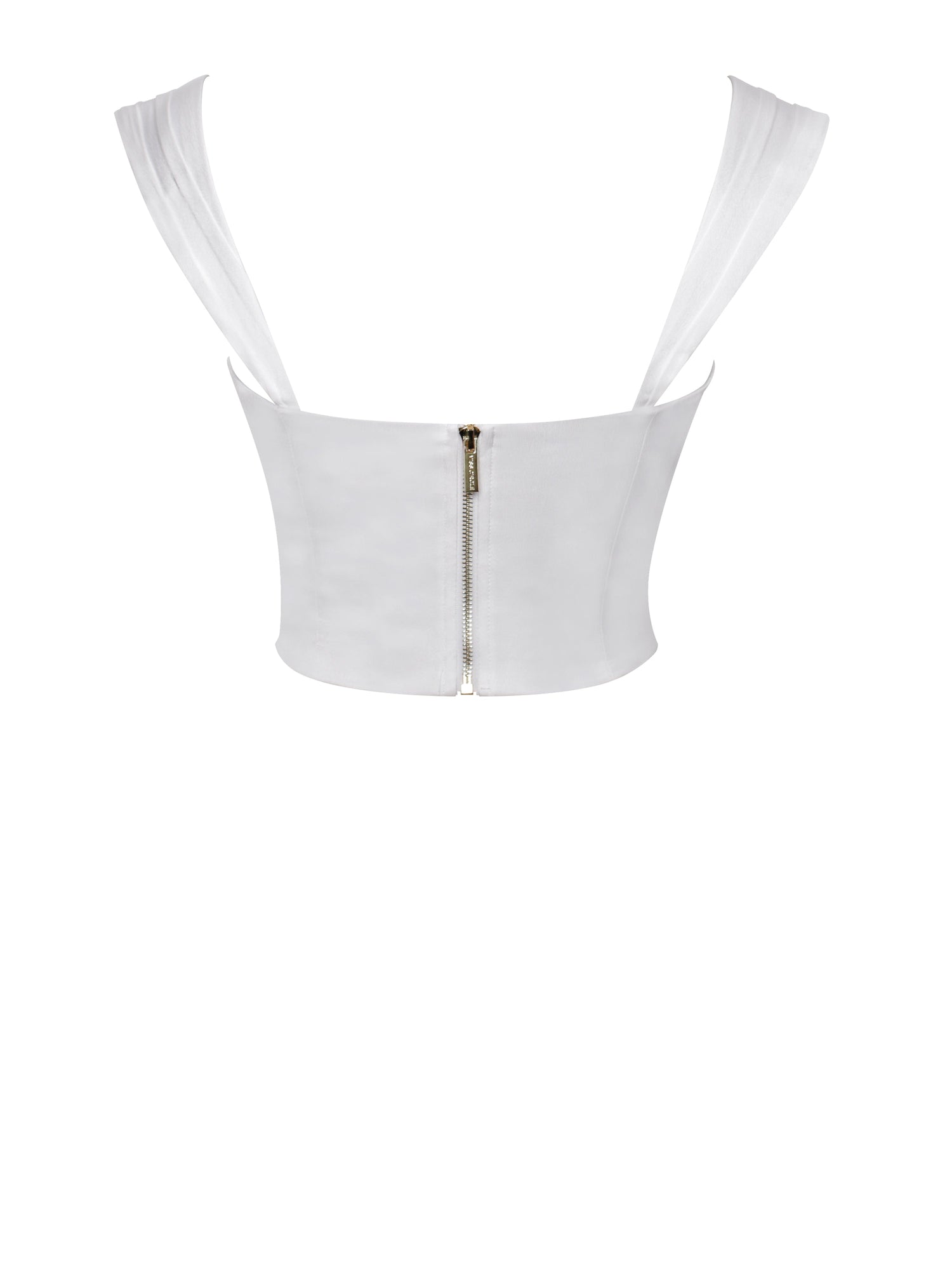 Everly Lace Satin Corset Top | White