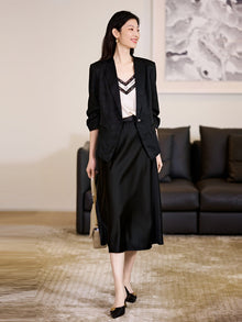 Mulberry Silk Blazer | Black